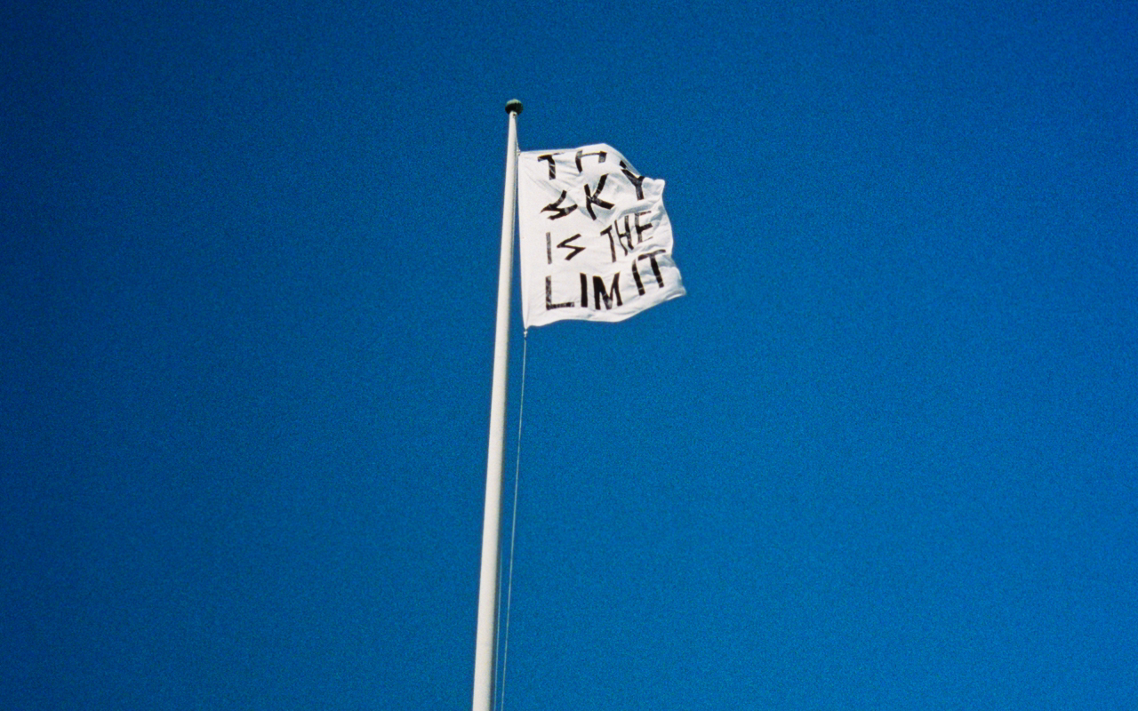 The sky is the Limit / 1800mm X 800mm / Polyster flag / 2010.